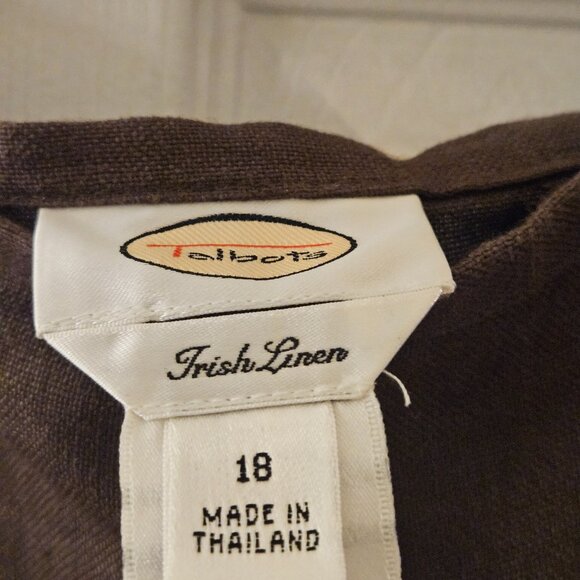 Talbot's irish linen lined long skirt closet staple brown fall neutral boho zip - Picture 5 of 9